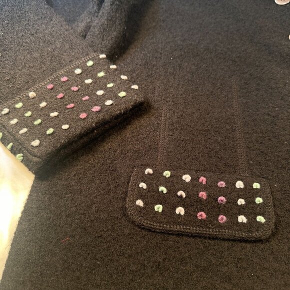 Carroll Reed Wool Jacket Women Felted Textured Pocket Cardigan Long Sleeve - Picture 8 of 16